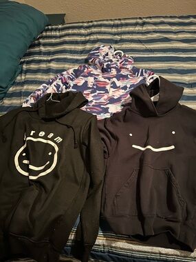 Kids Hooded Pullover Sweatshirt - Black & Purple Camo